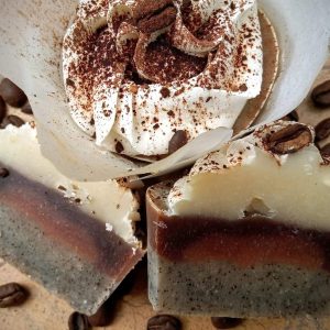 Mocha Espresso; Gentle Exfoliant Cup Cake Soap